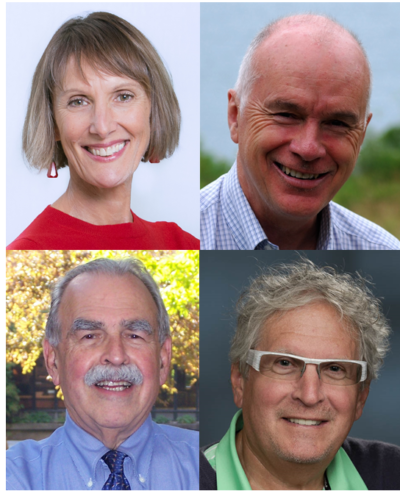 The headshots of a white womand and three white men in a grid.